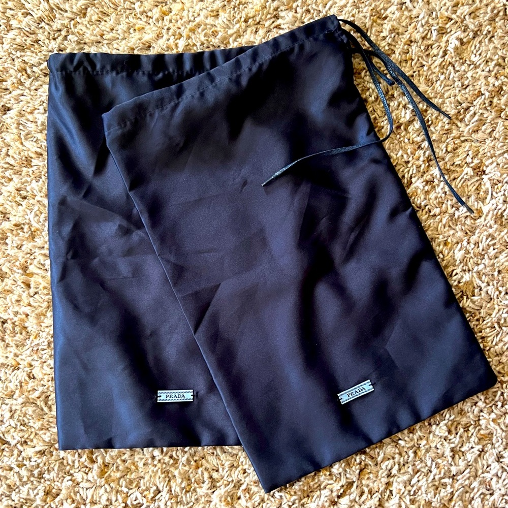 PRADA Shoe Dust Bags - Set of 2 Drawstring in Navy - EUC